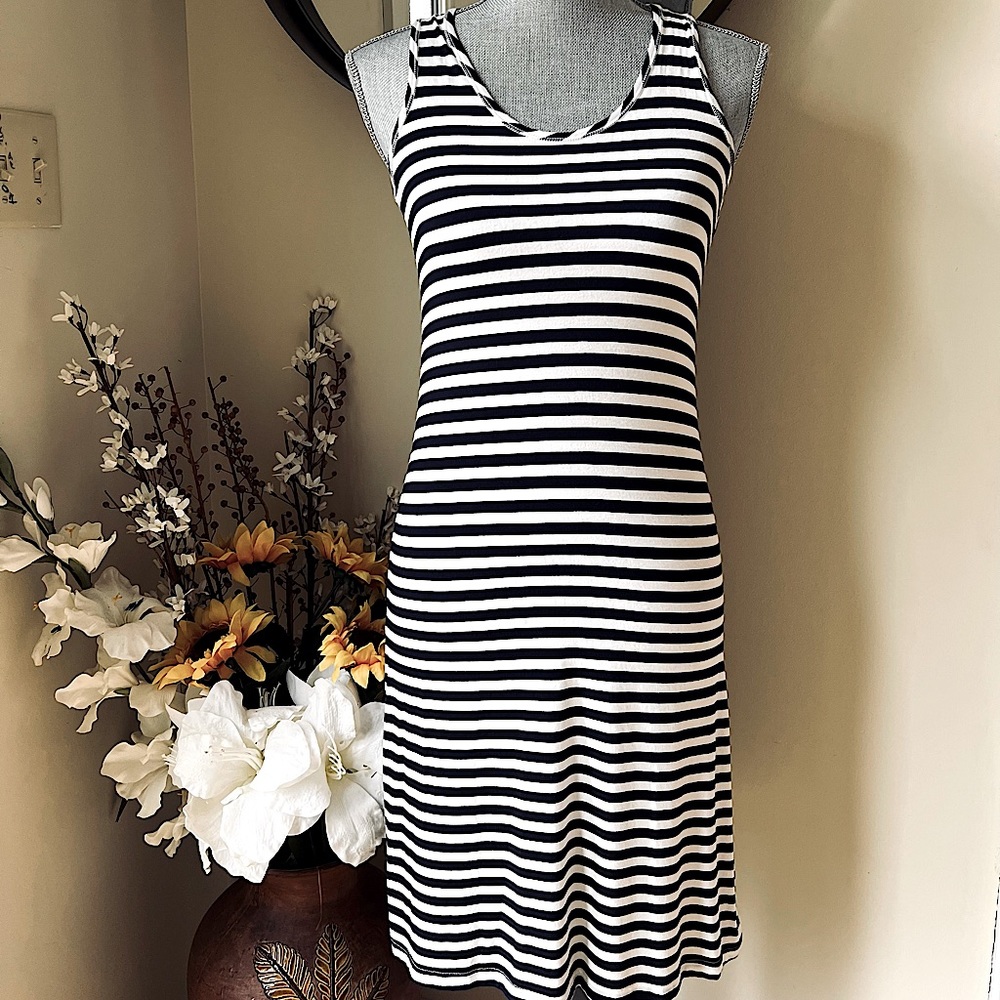 Yala Navy and White Striped Tank Dress.  Size XS